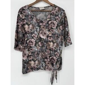Anthropologie Dantelle Soft Knit Boho Tunic Shirt Floral M-L Coquette Grannie